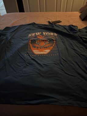 NBA New York Knicks Navy Blue Tee with Orange Logo